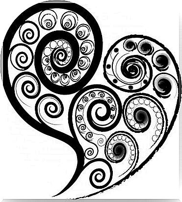 Spirals that form heart