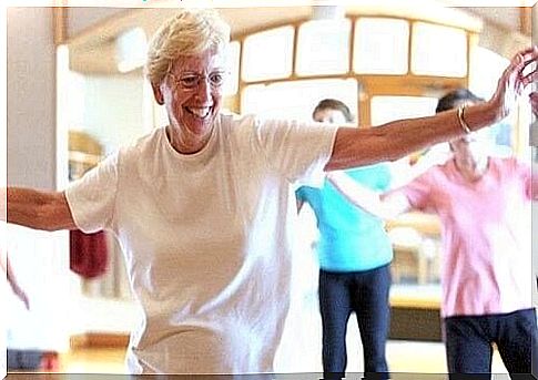 Elderly woman dancing