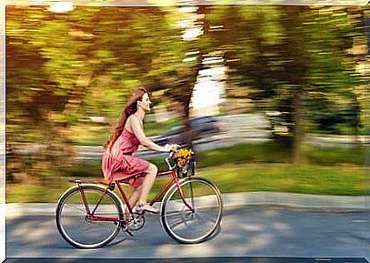 girl on bicycle