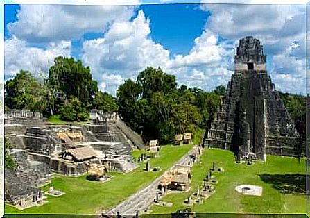 Mayan temples and ruins.