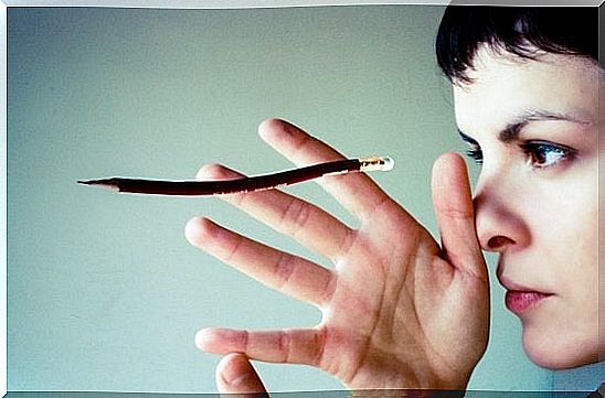 Girl with pencil in hand