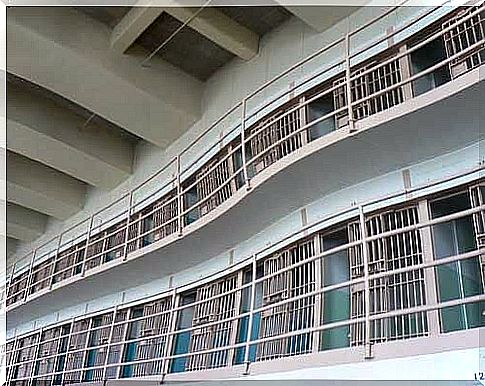 Interior view of an American prison education prison