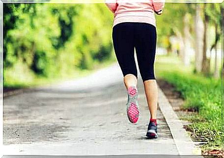 Girl running at the park.