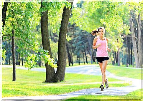 Young girl running