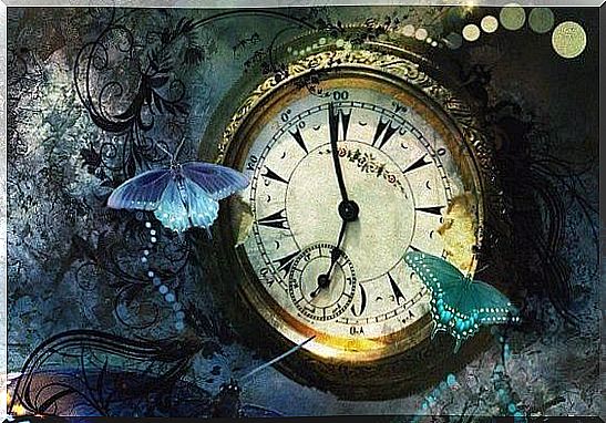 clock-and-butterflies time